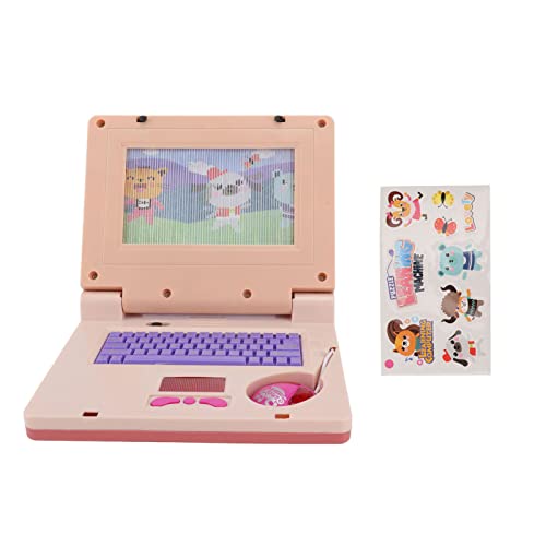 ZASCHMOY Kleinkind-Laptop, Kinderspielzeug-Computer-Laptop mit LED-Musik, Lerncomputer, Elektronische Simulation der Kognitiven Entwicklung, Computerspielzeug (Lila einziehbare Maus) von ZASCHMOY