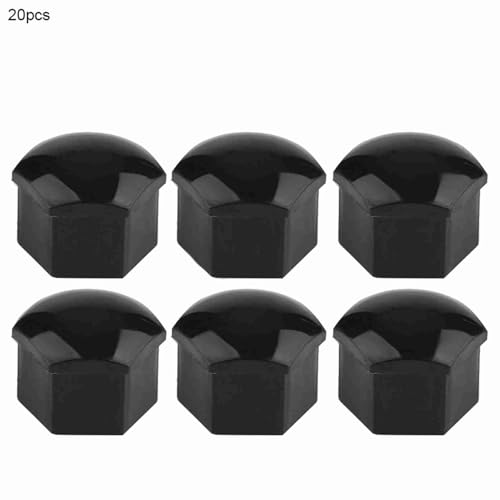 ZASCHMOY Langlebige Auto-Radmutterkappen Set Schwarz 19mm 20-Pack Einfach Installieren Sie Auto-Hub-Schraubenschutzabdeckung für Einen Verbesserten Randschutz und Styling (Black) von ZASCHMOY
