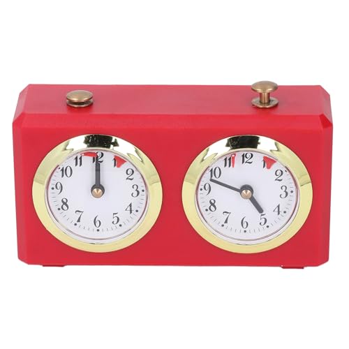 ZASCHMOY Mechanische Schachtimer Professionelle Digitale Schachuhr - Tragbarer Vintage -Schachspiel Timer ohne Akku, der für Schachspiele und Training Benötigt Wird (Rot) von ZASCHMOY