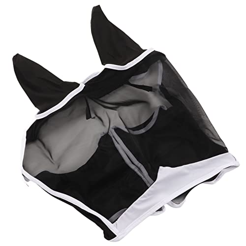 ZASCHMOY Mesh Horse Fly Maske mit Ohren - Elastischer UV -Schutz | Abnehmbare, Atmungsaktive Pferde Augenmaske | Blau & Grün für Leichten Komfort (L) von ZASCHMOY