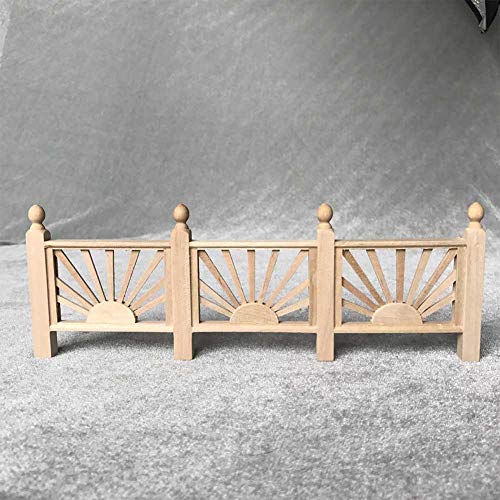 ZASCHMOY Miniatur -Holzpuppenhaus -Handlauf für 1:12 Häuser Anpassbares Balkonzubehör, für Garten und Terrassendekoration von ZASCHMOY