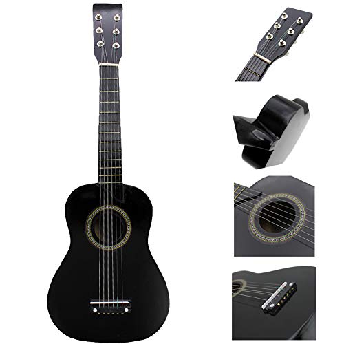 ZASCHMOY Pädagogische Holzanfänger -Gitarrenspielzeug für Kinder und Kinder - 23in Blue Musical Instrument mit Leichtem Design für Anfänger von Studenten (Black) von ZASCHMOY