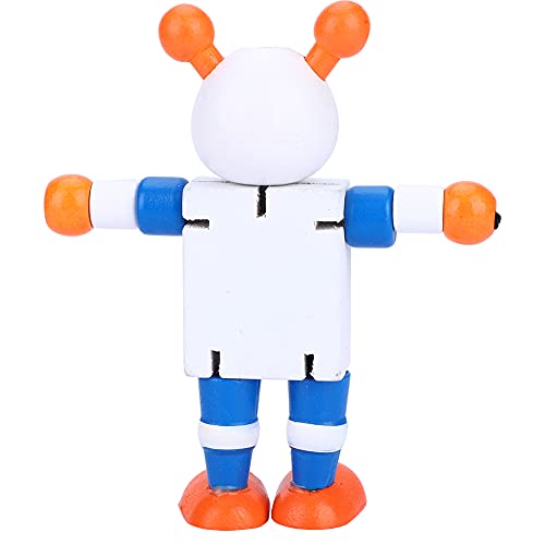 ZASCHMOY Persönlichkeit Süßes Holzroboterspielzeug mit Flexibler Bewegung, Lernen und Pädagogische Roboterspielzeug in Rotem, Ungiftigem Holzmaterial für (White) von ZASCHMOY