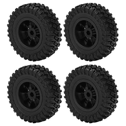 ZASCHMOY Premium 4PCS RC -Autoreifen Reifenrad Set für MN/WPL -Modelle | Verbessertes Stabilität & Anti-Rutsch-Gummi-Design | Schwarzes Upgrade Zubehör für D90 D99S D86 C Serie (R789S Silber) von ZASCHMOY