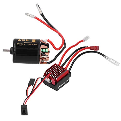 ZASCHMOY RC Car Motor & ESC Combo 540 Gebürstete Motor mit 360A ESC- und T -Stecker für 1/10 RC Auto Modelle, Hohes Drehmoment und Starke Magnetkraft (45T) von ZASCHMOY