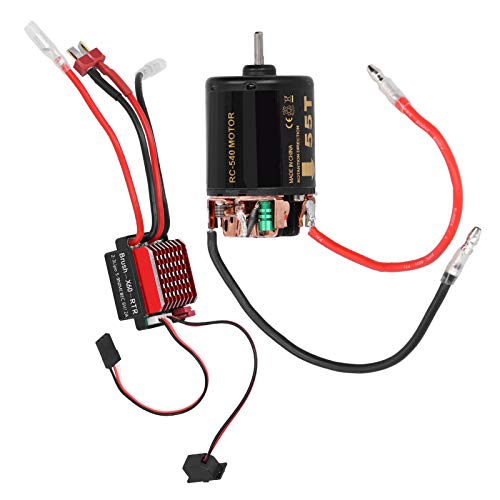 ZASCHMOY RC Car Motor & ESC Combo 540 Gebürstete Motor mit 360A ESC- und T -Stecker für 1/10 RC Auto Modelle, Hohes Drehmoment und Starke Magnetkraft (55T) von ZASCHMOY