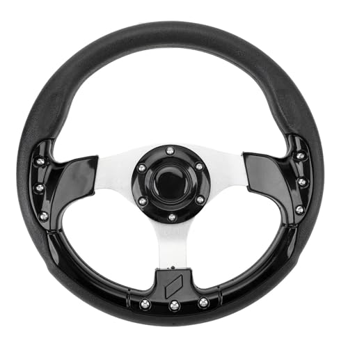 ZASCHMOY Rennsportler Lenkrad PU Impact Resistant Enhanced Grip 13in Stylish Blue Car Lenkrad für Einfache Installation und Fahrzeugkompatibilität (Black) von ZASCHMOY