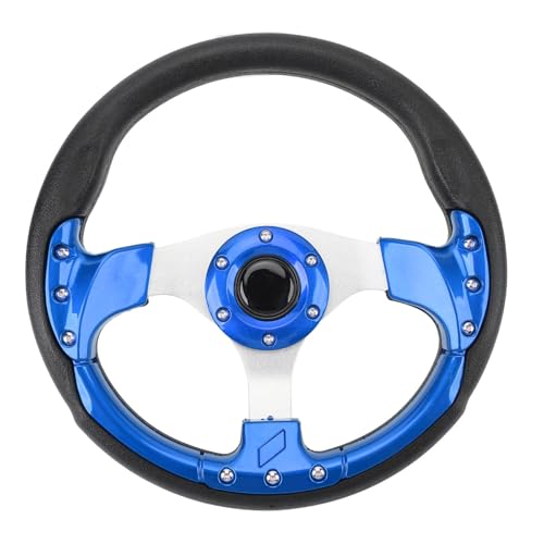 ZASCHMOY Rennsportler Lenkrad PU Impact Resistant Enhanced Grip 13in Stylish Blue Car Lenkrad für Einfache Installation und Fahrzeugkompatibilität (Blue) von ZASCHMOY