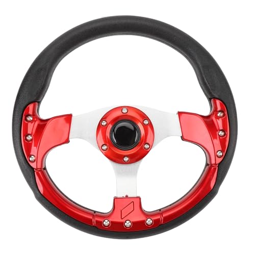 ZASCHMOY Rennsportler Lenkrad PU Impact Resistant Enhanced Grip 13in Stylish Blue Car Lenkrad für Einfache Installation und Fahrzeugkompatibilität (Rot) von ZASCHMOY