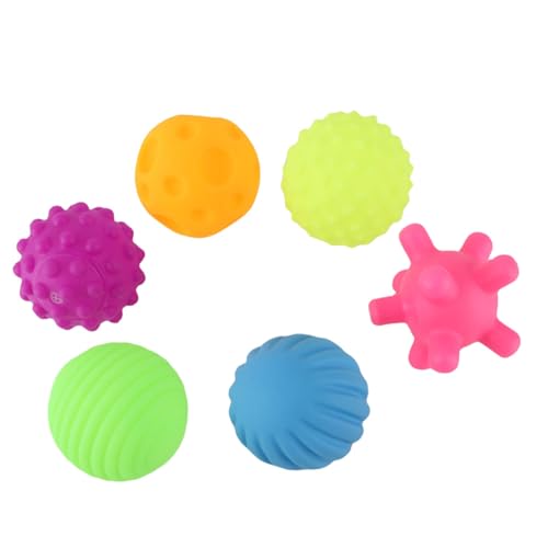 ZASCHMOY Textured Multi Sensory Ball Set für Babys - Buntes Babybad -Spielzeugball Set mit Einzigartigem Design, ABS Material, Taktilen Touch Sinnen von ZASCHMOY
