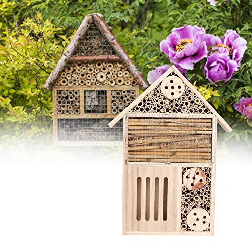 ZASCHMOY Umweltfreundliche Insektenbiene mit Tubulären Kanälen Natürlicher Kerzennuss Holz Käferraum Im Freien Gartenschutznistkasten Dekoration (A) von ZASCHMOY