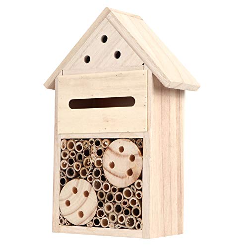 ZASCHMOY Umweltfreundliche Insektenbiene mit Tubulären Kanälen Natürlicher Kerzennuss Holz Käferraum Im Freien Gartenschutznistkasten Dekoration (B) von ZASCHMOY