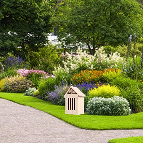 ZASCHMOY Umweltfreundliche Insektenbiene mit Tubulären Kanälen Natürlicher Kerzennuss Holz Käferraum Im Freien Gartenschutznistkasten Dekoration (C) von ZASCHMOY