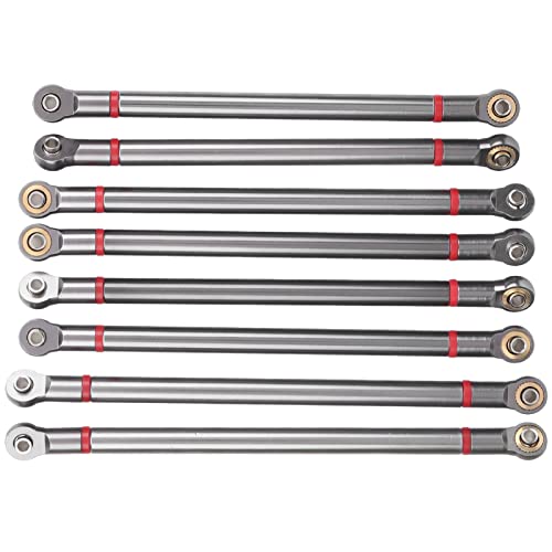 ZASCHMOY [Upgrade Metall Pull -Stange -Kit für Axial SCX10 8pcs Aluminiumlegierung 1/10 Linkstange, Rot, Hohe Simulation für RC Crawler Autos, 313 mm Achsenabstand Verbesserung (Ti-Farbe) von ZASCHMOY