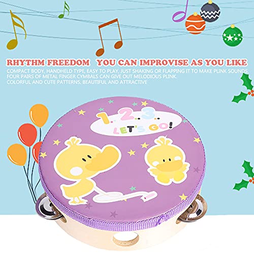 ZASCHMOY Vielseitig 15 cm Hölzerne Handheld -Tamburin mit Metallbecken für Percussion -Enthusiasten Musiker Fun Musical Instrument Spielzeuggeschenk (#2) von ZASCHMOY