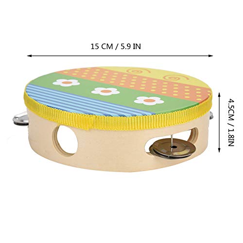 ZASCHMOY Vielseitig 15 cm Hölzerne Handheld -Tamburin mit Metallbecken für Percussion -Enthusiasten Musiker Fun Musical Instrument Spielzeuggeschenk (#4) von ZASCHMOY