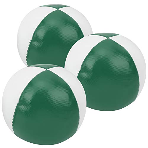 ZASCHMOY Vielseitige PU -Leder -Jonglierkugeln Set Freizeitpraxis in Innenräumen und Tragbare Performance Bälle für Alle Fähigkeiten Rot und Weiß 3PCs (Grün Weiß) von ZASCHMOY