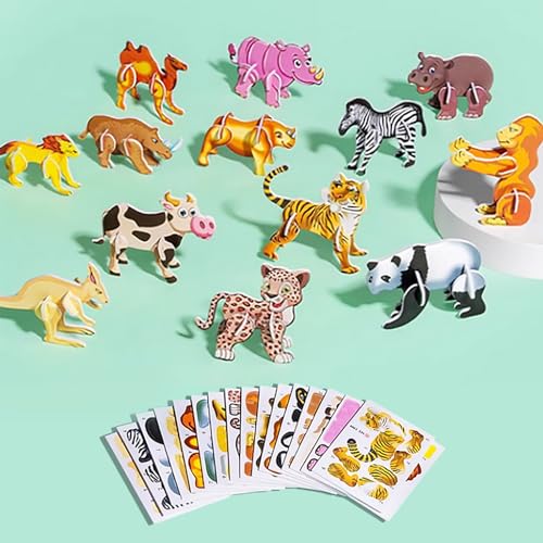 ZAUZKEA Ally-Pocket pädagogisches 3D-Cartoon-Puzzle, 3D-Cartoon-Puzzles, 3D-Cartoon-Puzzle für Kinder, Gute Geschenke für Jungen und Mädchen (Tier) von ZAUZKEA