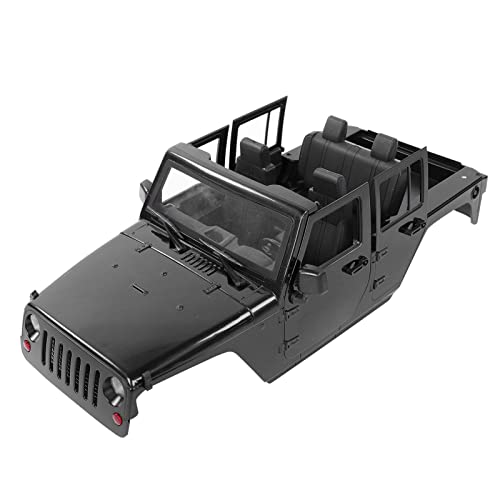ZAWELIYO 1/10 RC -Autokörperschale Unmontalbemaner Kunststoff 313 -mm -Radstand Hoher Simulation Offene Türen mit Abnehmbarem Schlammschutz für SCX10 90046 (Schwarz) von ZAWELIYO