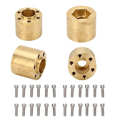 ZAWELIYO 12 Mm Gewichtete Messing -Hex -Adapter - 4pcs Hochdichte -Rad -Hub -Hub -Kit für 1/10 RC -Crawler (3 Mm Gewinde, M3 VP Rad kompatibel) (18,4 mm) von ZAWELIYO