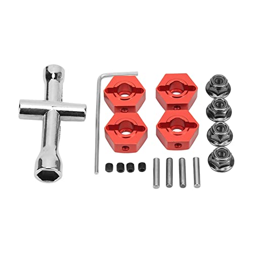 ZAWELIYO 14mm Aluminiumlegierung Wenst Hex Hub -Kit, Universal Upgrade Rad Hex Adapter für ARRMA SENTON 1/10 RC -Auto (Rot) von ZAWELIYO