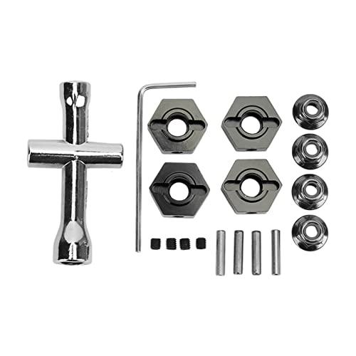ZAWELIYO 14mm Aluminiumlegierung Wenst Hex Hub -Kit, Universal Upgrade Rad Hex Adapter für ARRMA SENTON 1/10 RC -Auto (Schwarz) von ZAWELIYO