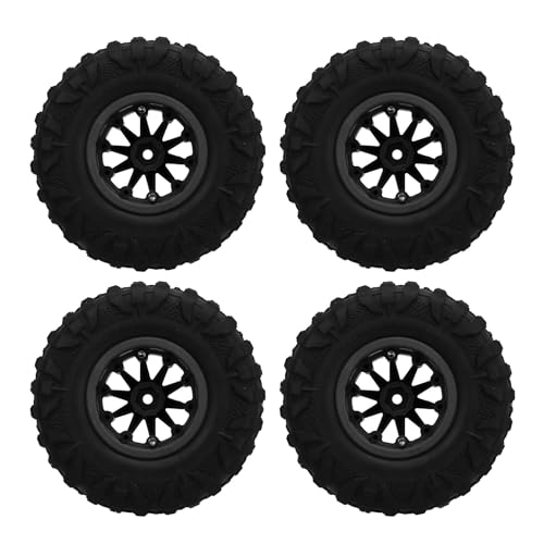 ZAWELIYO 2,2 RC Raupen Reifen mit Nylon-Hubs-120mm/4,7 in Hochleistungs-Gummireifen für 1/10 Modell, 12mm Sechs Kant Kompatibel (Schwarz) von ZAWELIYO