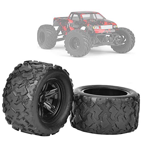 ZAWELIYO 2 STÜCKE 1/18 RC High Grip Ersatzreifen - 66 Mm All Terrain Gummiräder für HS 18302 18311 18312 von ZAWELIYO
