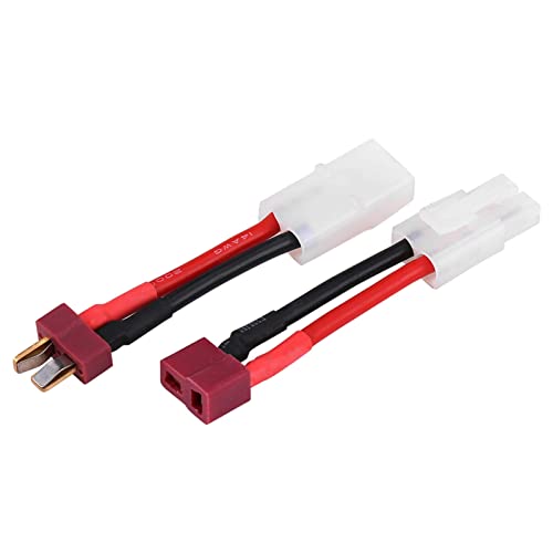 ZAWELIYO 2pcs RC T -Stecker Weiblich und Männlich zu Männlich und Weiblich Adapterkabel, Silikonkabeldrahtadapter, 14 AWG -Draht -RC -Autozubehör von ZAWELIYO