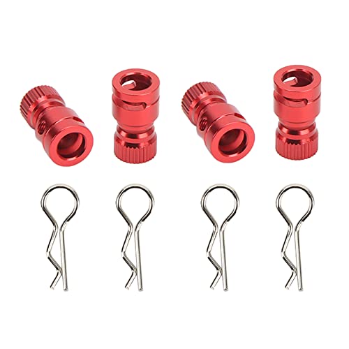 ZAWELIYO 4PCS Metall RC Body Shell Mount Mount Säulenloch -Locator - 17,7 Mm CNC -Aluminiumlokatoren für 1/10 RC -Crawler -Auto (PC/PVC -Körper) (Rot) von ZAWELIYO