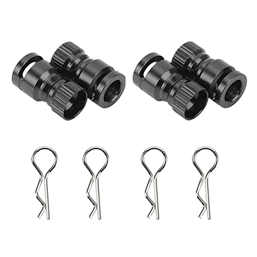 ZAWELIYO 4PCS Metall RC Body Shell Mount Mount Säulenloch -Locator - 17,7 Mm CNC -Aluminiumlokatoren für 1/10 RC -Crawler -Auto (PC/PVC -Körper) (Schwarz) von ZAWELIYO