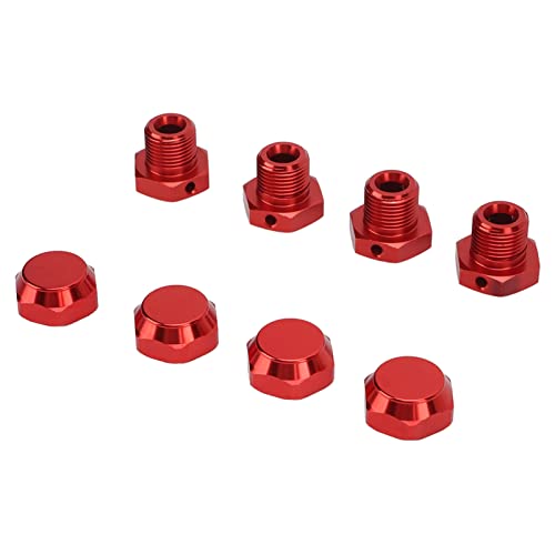 ZAWELIYO 4PCS RC Rad HEX -Koppler -Kit, Professionelle Spielzeugauto Aluminium -Leichtmetallrad -HEX -Hubs Adapter für Arrma 1/8 RC -Auto (Rot) von ZAWELIYO