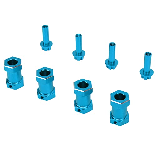 Zaweliyo 4PCS RC Rad Whex Hex Hub Aluminiumlegierung Ersatz CNC Bearbeitete Anodierte Hex Antriebsadapter -Erweiterung Kombinierer für 1/10 RC -Kletterauto (Blau) von ZAWELIYO