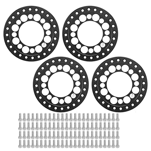 ZAWELIYO 4pcs 1,9 Beadlock -Ringe für Axiale SCX10/ - CNC -Aluminium -Rad -Lock -Kit mit 96 M2 Schrauben | 1/10 Rock Crawler Anti -Drop Rand Guards (Schwarz) von ZAWELIYO