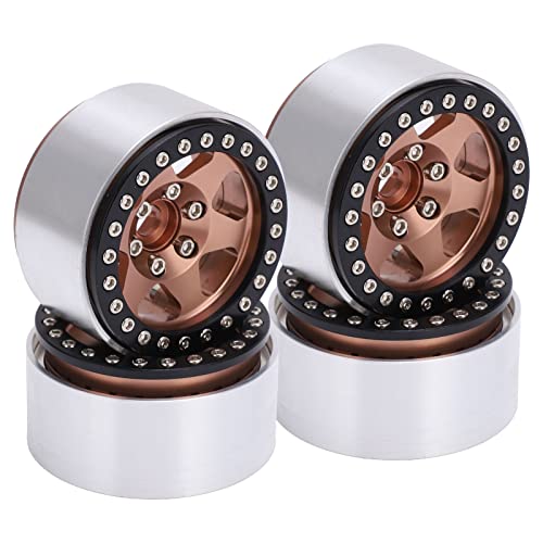 ZAWELIYO 4pcs 1,9 RC Car Hub Aluminiumlegierung, Allen Beadlock Wheel Rim Hub für 1:10 RC Crawler, Axial SCX10 90046 AXI 03007, MST (Antike Bronze) von ZAWELIYO