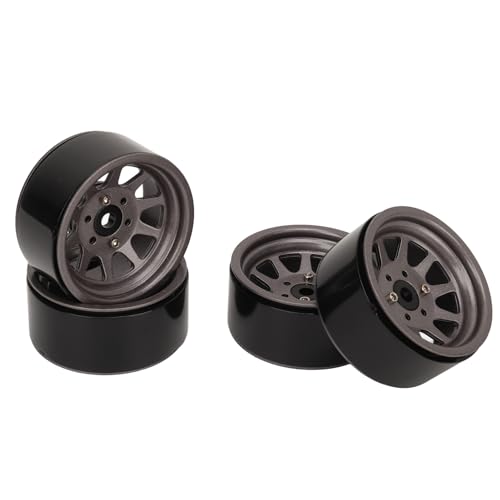 ZAWELIYO 4pcs 1,9 Zinklegierung RC Crawler -12mm Hex Universal Steel Felgen für 1,9 Reifen, 22-Screw-Off-Road-Upgrade-Kit (Ti Farbe) von ZAWELIYO
