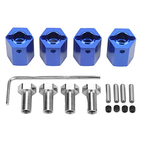 ZAWELIYO 4pcs 12mm Hex Wheel Wheel Hubs Adapter Aluminium Legierung RC -Autoteile für Stabile Fahrt 1/10 Fernbedienungsauto (Dunkelblau) von ZAWELIYO