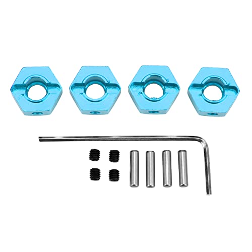 ZAWELIYO 4pcs 12mm Sechskantrad -Hubs Muttern, Aluminiumlegierung Hohe Genauigkeit RC Rad Sechskant Hubs Antriebsadapter Kompatibel mit 1/10 Arrma Senton//Big Rock (Blau) von ZAWELIYO