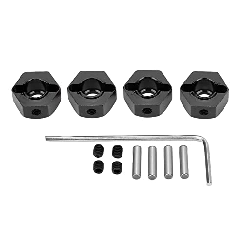 ZAWELIYO 4pcs 12mm Sechskantrad -Hubs Muttern, Aluminiumlegierung Hohe Genauigkeit RC Rad Sechskant Hubs Antriebsadapter Kompatibel mit 1/10 Arrma Senton//Big Rock (Schwarz) von ZAWELIYO
