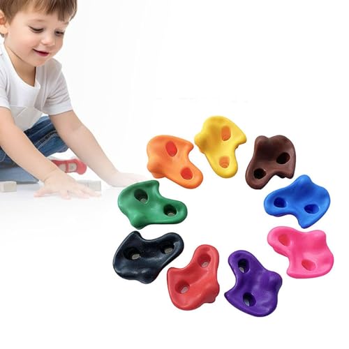 ZAWELIYO 6 Stück Klettergriffe für die Wand, Klettergriffe, Verdicktes PE, Strukturiert für Sicheren Halt mit Installationshardware von ZAWELIYO