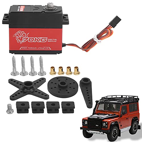 ZAWELIYO 70 Kg Hochtorsionsservo mit Metallgetriebe für 1/5 RC -Automodell, Präzise und Geräuscharmes, Geringem Stromverbrauch, Einfache Installation, 3PCS -Servo -Arm Inklusive von ZAWELIYO
