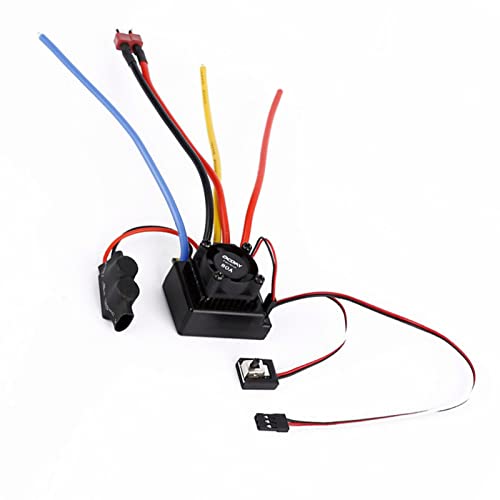 ZAWELIYO 80A Senserd Bürstenloser Motorgeschwindigkeitscontroller für Autowagen für RC -Autos und Lastwagen Langlebiges Material 44 X 32 X 32 Mm von ZAWELIYO
