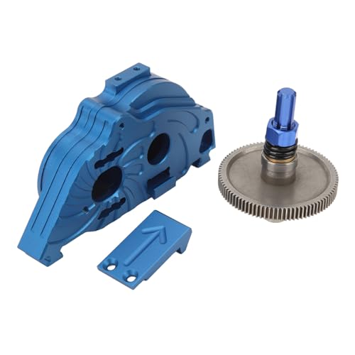 ZAWELIYO Aluminium Getriebeabdeckung für 1/10 RC-Cars-CNC-Maschinenübertragungskoffer mit 91-t-Stahlgetriebe und 3-Pinion-Set (Blau) von ZAWELIYO