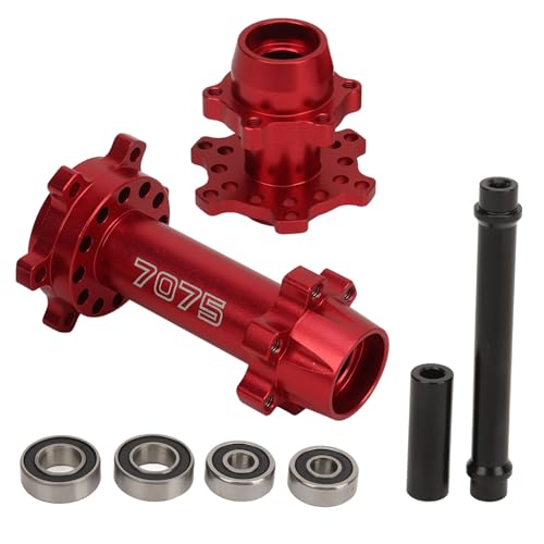 ZAWELIYO Aluminium -Motorrad -Hex -Hubs für 1/4 -Skala -Elektrofahrräder - CNC Vorne/Hinterrad -Hub -Set mit Lagern, LOSI Promoto MX Upgrade (Rot) von ZAWELIYO