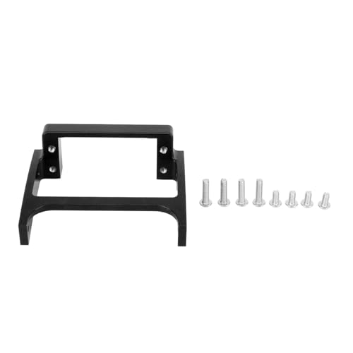 ZAWELIYO Aluminium-Servohalterung für RC-Crawler mit 1/10 Skala-Hochfestes CNC-Bearbeitungshalter mit Vibrationsdämpfung, 8-Screw-Kit (Schwarz) von ZAWELIYO