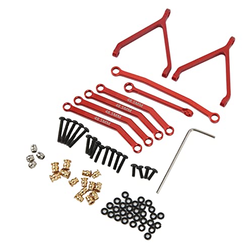 ZAWELIYO Aluminium Suspension Link Kit - CNC -Maschinenlenkstangen für FCX24 1/24 Scale Crawlers (Rot) von ZAWELIYO