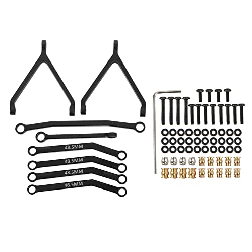 ZAWELIYO Aluminium Suspension Link Kit - CNC -Maschinenlenkstangen für FCX24 1/24 Scale Crawlers (Schwarz) von ZAWELIYO