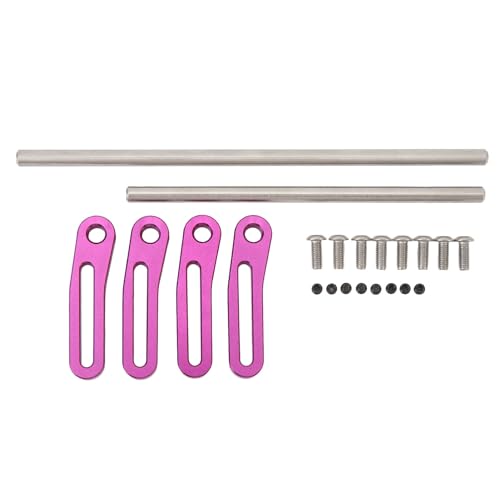 ZAWELIYO Aluminium Vordere Stoßstange Kit für 1/10 RC -Crawler - Einstellbare High -Clearance -Verstellbarer mit 16 Schrauben (Lila) von ZAWELIYO