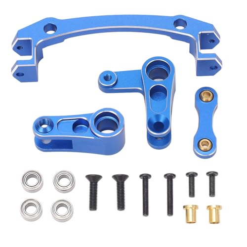 ZAWELIYO Aluminiumlenker Bellcrank für 1/8 -Skala 4x4 RC -Autos - Servo -Spar -Kit mit Lager und Schrauben, Hochtorque -Lenkanpassungs -Upgrade (Blau) von ZAWELIYO