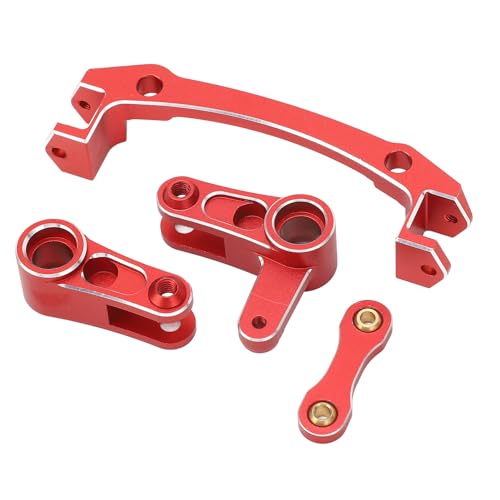 ZAWELIYO Aluminiumlenker Bellcrank für 1/8 -Skala 4x4 RC -Autos - Servo -Spar -Kit mit Lager und Schrauben, Hochtorque -Lenkanpassungs -Upgrade (Rot) von ZAWELIYO
